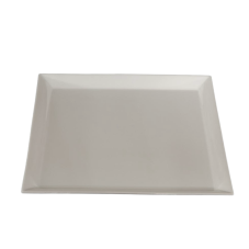 A 15" square white ceramic tray.