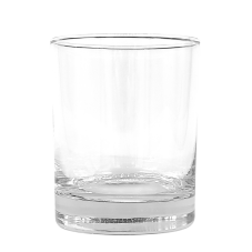 An 8oz old fashion glass with straight sides.