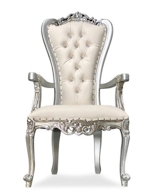 Throne Chair Silver/Ivory » A to Z Party Rental, PA