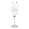 A 6oz signature champagne glass. The cup is narrow and tall.