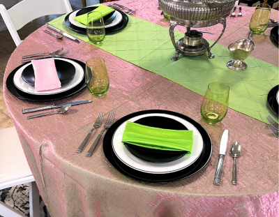 Side view of tabletop in the theme of Glinda and Elphaba the Wicked Witch from Wizard of Oz